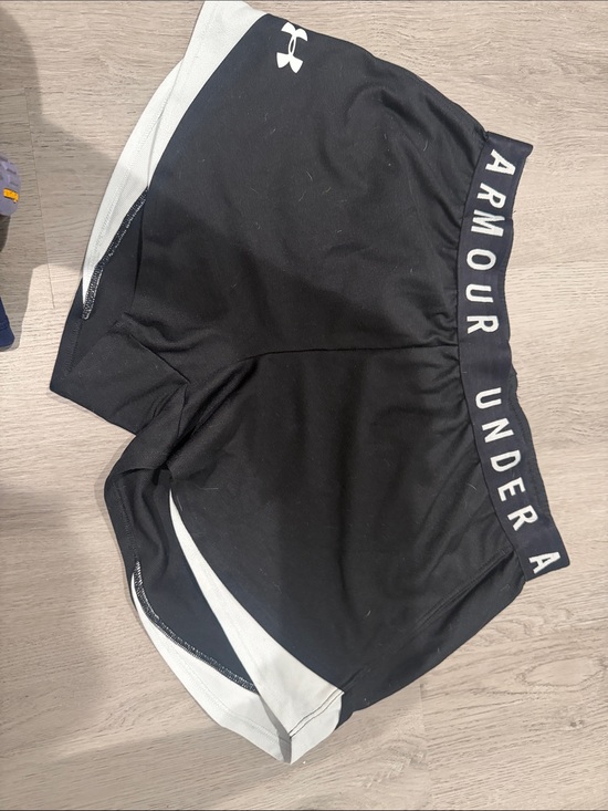 Under Armour Pants - Under Armour Black and White Women's Athletic Shorts with Branded Waistband